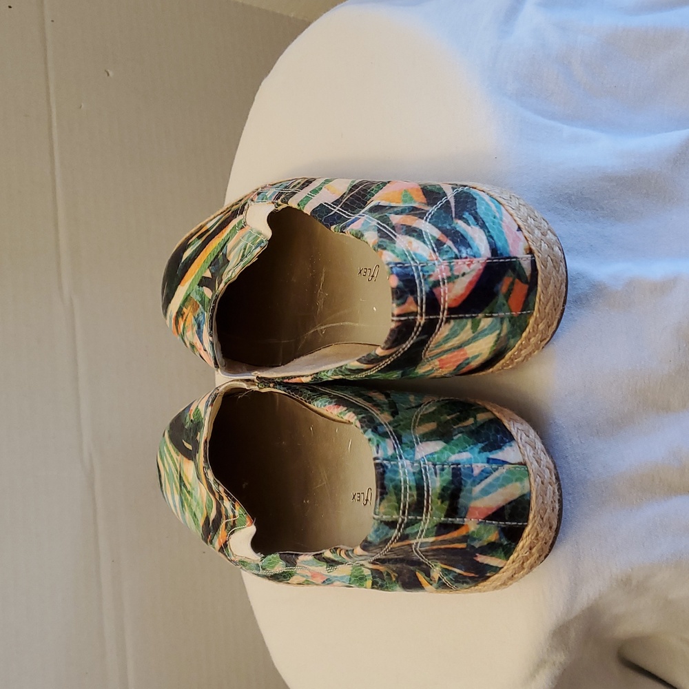 Anne Klein Iflex Stefana Tropical Hawaiian Print Jute Loafers Flats, Size 8.5 M - Picture 4 of 11